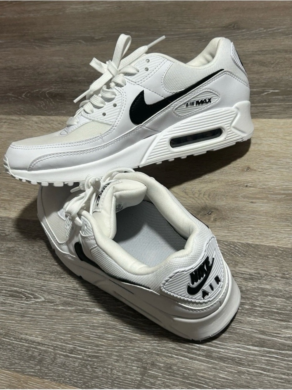 Nike Air Max Men's White Sneakers with Black Swoosh